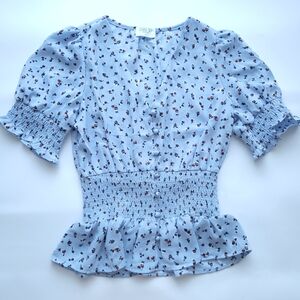 NWOT Sienna Sky Floral Print Elegant Short Sleeve Top